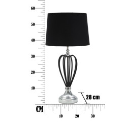 LAMPE DE TABLE ARGENT FONCÉ CM Ø 28X56