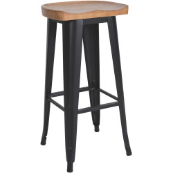 Tabouret de bar Clara noir