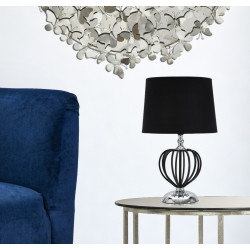 LAMPE DE TABLE ARGENT FONCÉ CM Ø28X44,5
