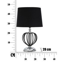 LAMPE DE TABLE ARGENT FONCÉ CM Ø28X44,5