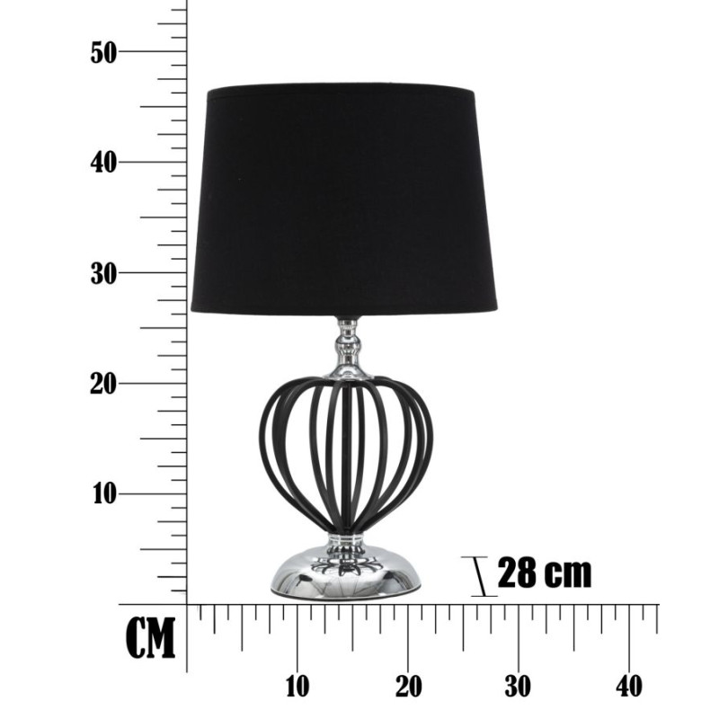 LAMPE DE TABLE ARGENT FONCÉ CM Ø28X44,5