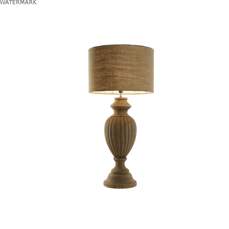 Lampe de bureau Home ESPRIT Naturel Jute Bois 50 W 220 V 44 X 44 X 91 cm