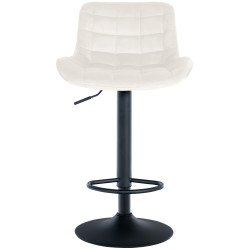 Lot de 2 tabourets de bar en velours Tover crème