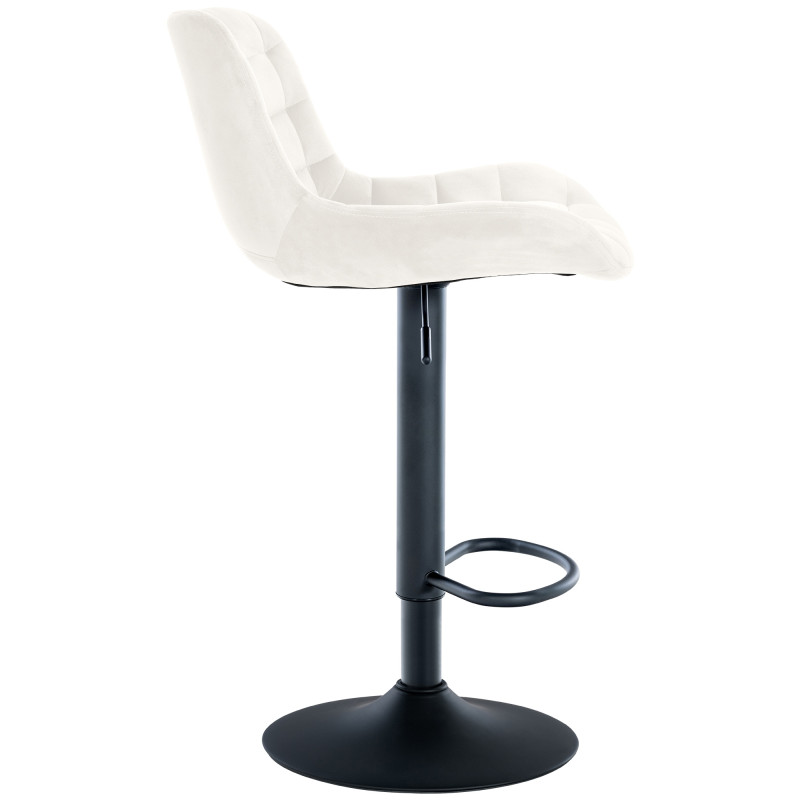 Lot de 2 tabourets de bar en velours Tover crème