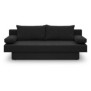 Banquette convertible PIRY 3 places - Tissu noir - Classique - L 187 x P 88 cm