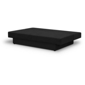 Banquette convertible PIRY 3 places - Tissu noir - Classique - L 187 x P 88 cm