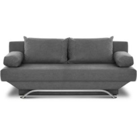 Banquette convertible 3 places Teijo - Tissu gris - L187 x P 91 x H 82 cm