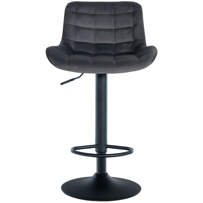 Lot de 2 tabourets de bar en velours Tover gris foncé