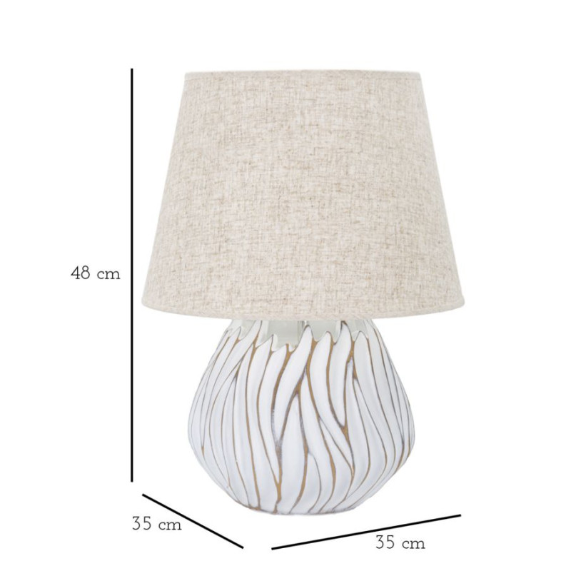 LAMPE DE TABLE POLYRÉSINE HONDURAS CM Ø 35X48