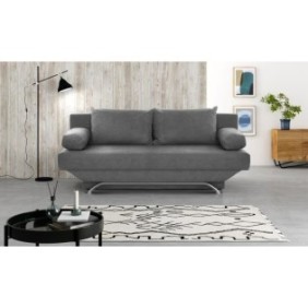 Banquette convertible 3 places Teijo - Tissu gris - L187 x P 91 x H 82 cm