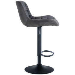 Lot de 2 tabourets de bar en velours Tover gris foncé