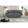 Banquette convertible 3 places Teijo - Tissu gris - L187 x P 91 x H 82 cm