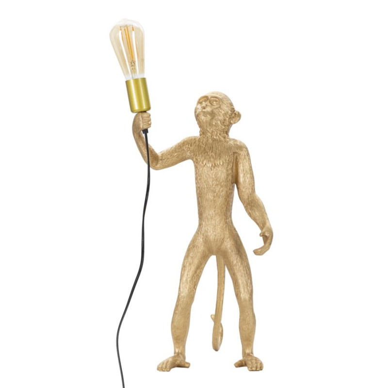 LAMPE DE TABLE MONKEY DORÉ CM Ø 26X34X55