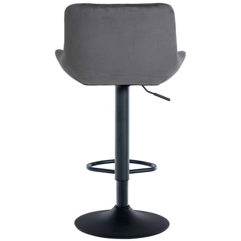 Lot de 2 tabourets de bar en velours Tover gris foncé
