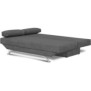 Banquette convertible 3 places Teijo - Tissu gris - L187 x P 91 x H 82 cm