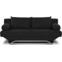 Banquette convertible TEIJO 3 places - Tissu noir - Contemporain - L187 x P 91 x H 82 cm