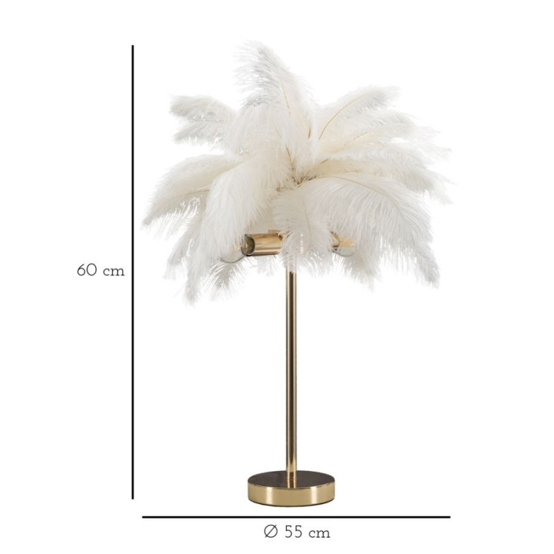 LAMPE DE TABLE PALM BLANC CM Ø 40X55