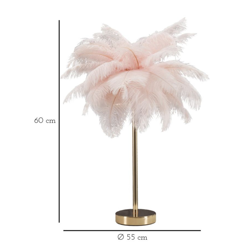 LAMPE DE TABLE PALM ROSE CM Ø 40X55