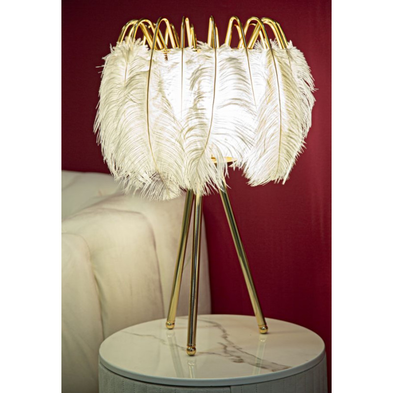 LAMPE DE TABLE PIED PLUMES CM Ø 40X60