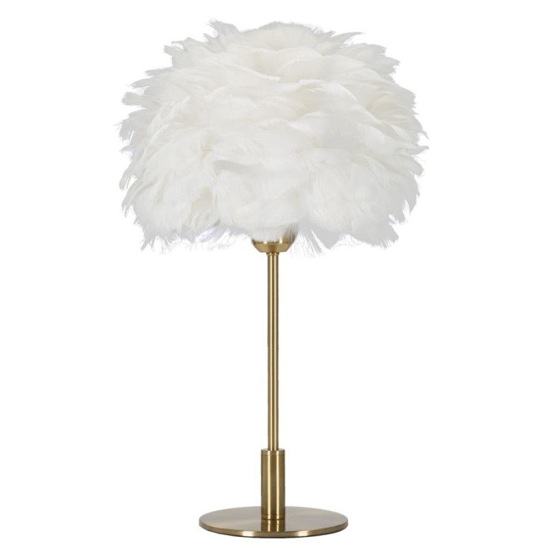 LAMPE DE TABLE BOULE PLUME CM Ø 30X50