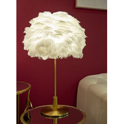 LAMPE DE TABLE BOULE PLUME CM Ø 30X50