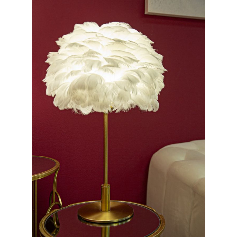 LAMPE DE TABLE BOULE PLUME CM Ø 30X50