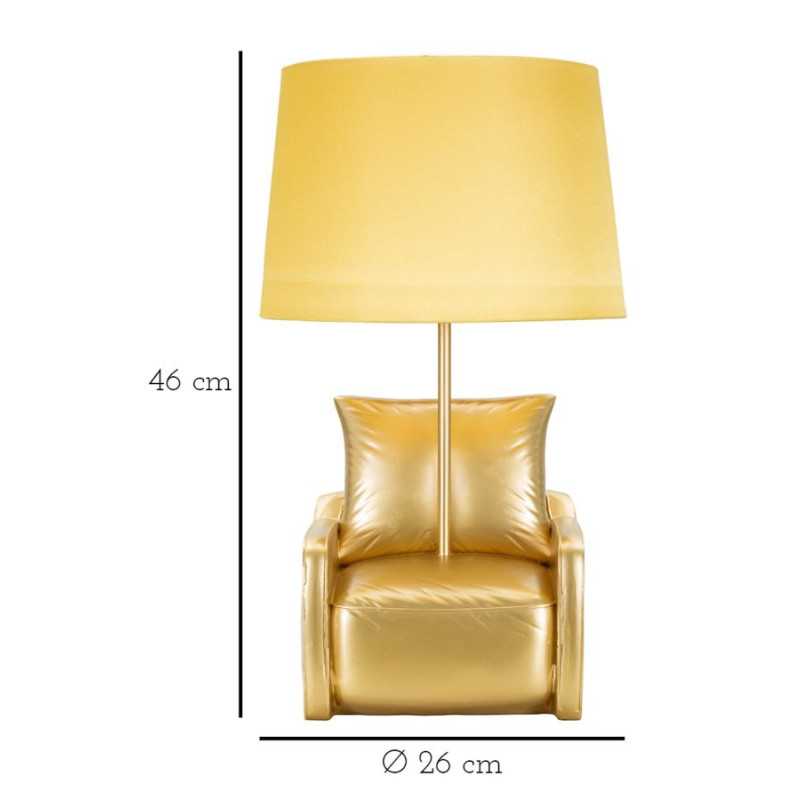 LAMPE DE TABLE MIDCENTURY JAUNE CM Ø 26X46
