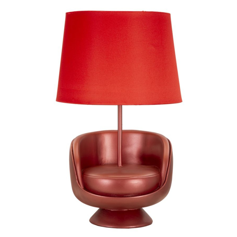 LAMPE DE TABLE MIDCENTURY ROUGE CM Ø 26X43