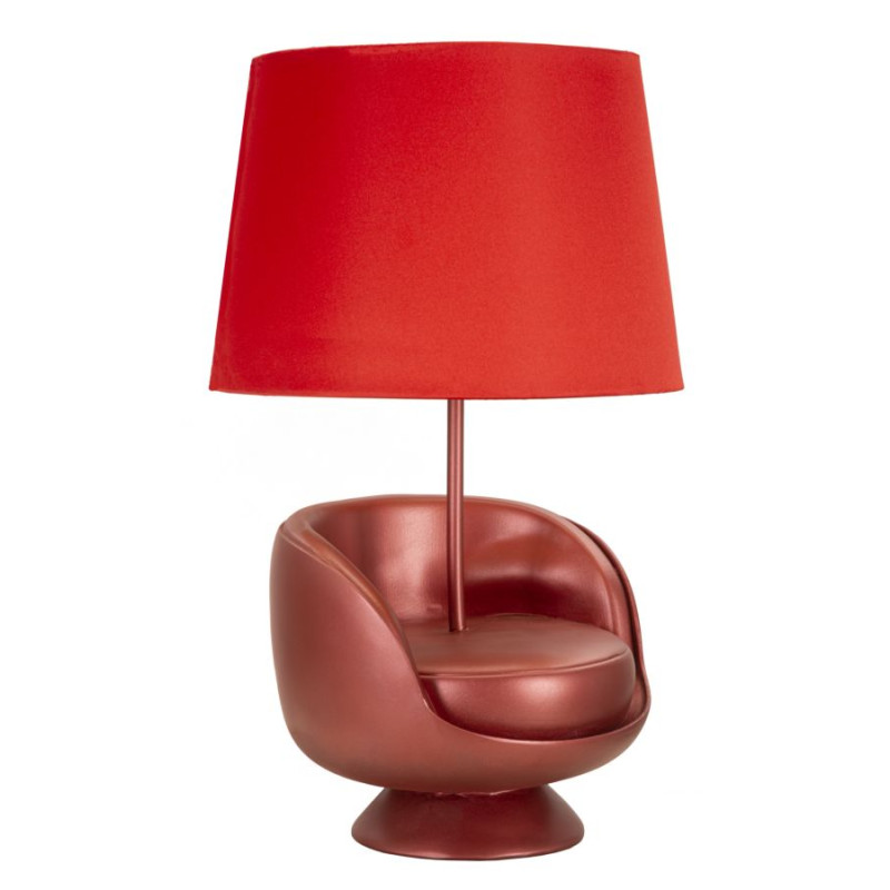 LAMPE DE TABLE MIDCENTURY ROUGE CM Ø 26X43