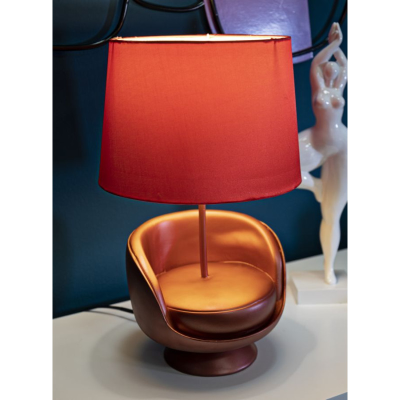 LAMPE DE TABLE MIDCENTURY ROUGE CM Ø 26X43