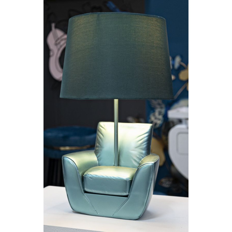LAMPE DE TABLE MIDCENTURY TURQUOISE CM Ø 26X43