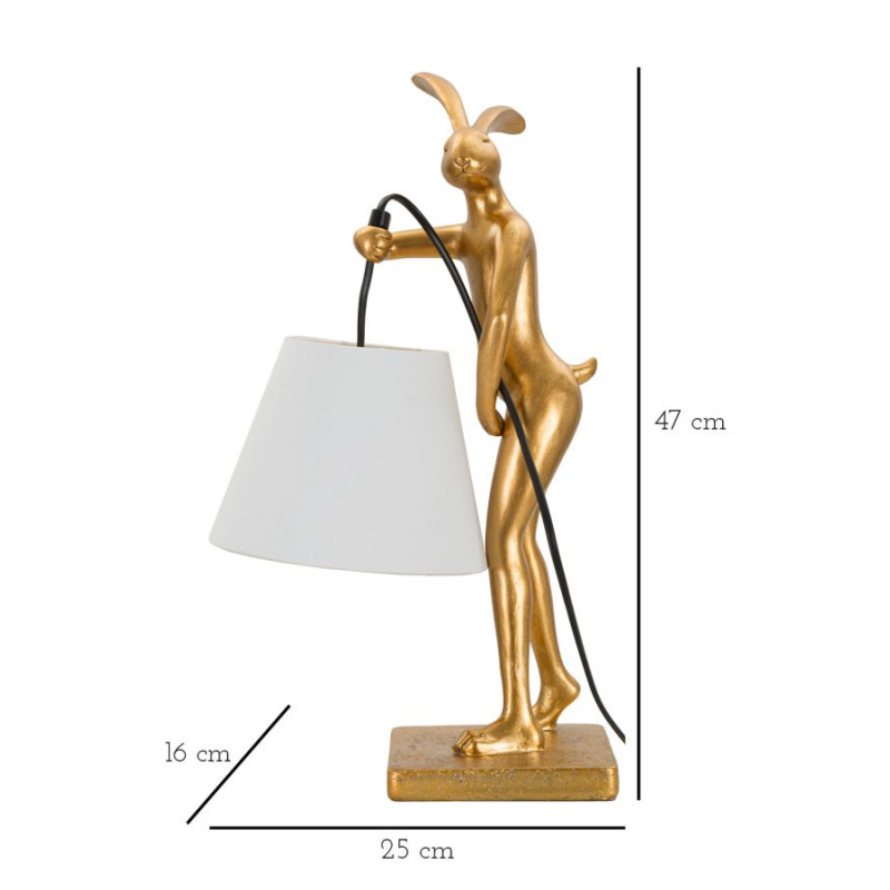 LAMPE DE TABLE LAPIN SUR PIED CM 26x16x47