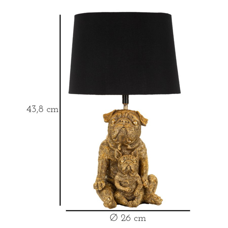 LAMPE DE TABLE CHIEN CM Ø 26X43,8