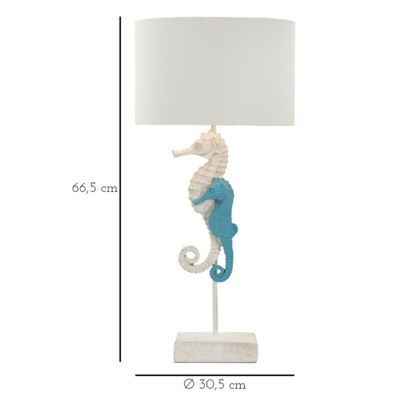 LAMPE DE TABLE HIPPOCAMPE CM Ø 30,5X66,5