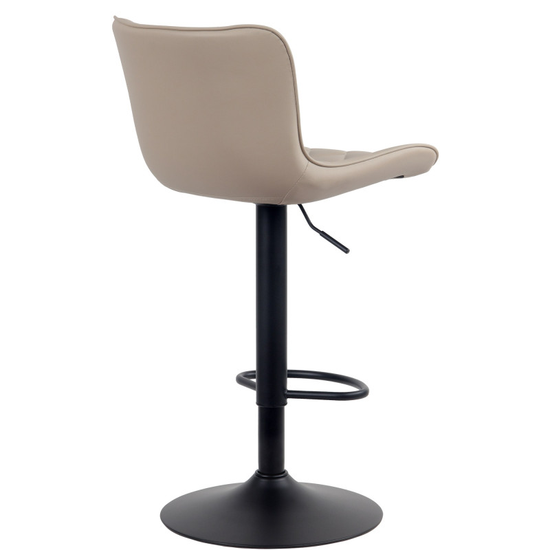 Lot de 2 tabourets de bar Emma en cuir artificiel crème