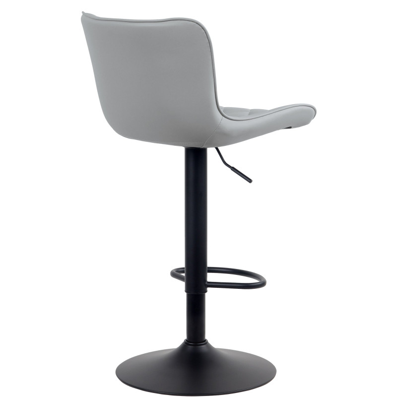 Lot de 2 tabourets de bar Emma en cuir artificiel gris