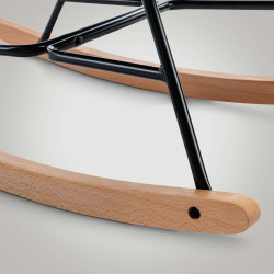 Fauteuil à bascule en velours Sanka crème