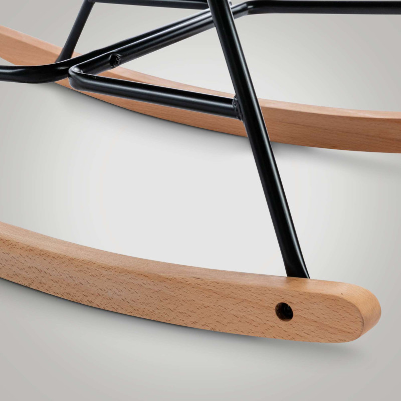 Fauteuil à bascule en velours Sanka crème