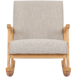 Fauteuil à bascule Morelia en tissu naturel crème