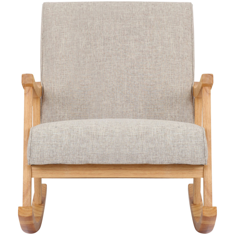 Fauteuil à bascule Morelia en tissu naturel crème