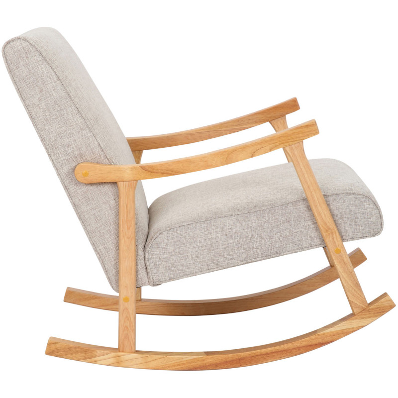 Fauteuil à bascule Morelia en tissu naturel crème