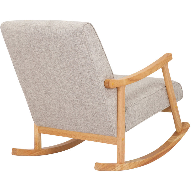 Fauteuil à bascule Morelia en tissu naturel crème
