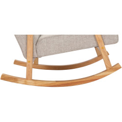 Fauteuil à bascule Morelia en tissu naturel crème