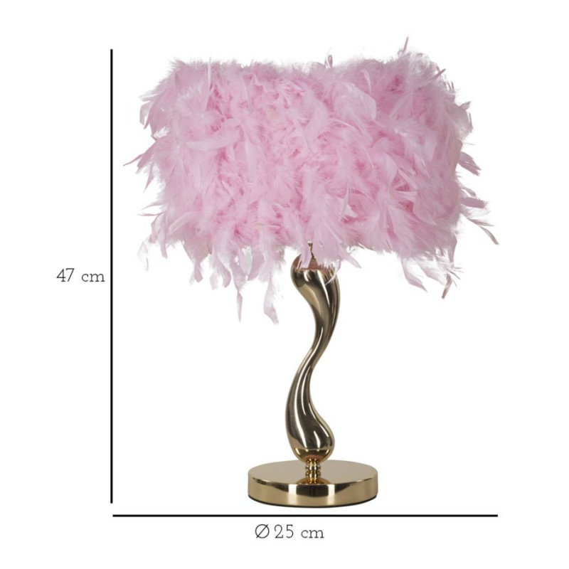 LAMPE DE TABLE CART ROSE CM Ø 25X47