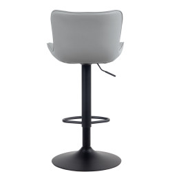 Lot de 2 tabourets de bar Emma en cuir artificiel gris