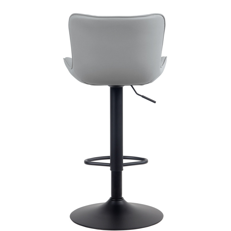 Lot de 2 tabourets de bar Emma en cuir artificiel gris
