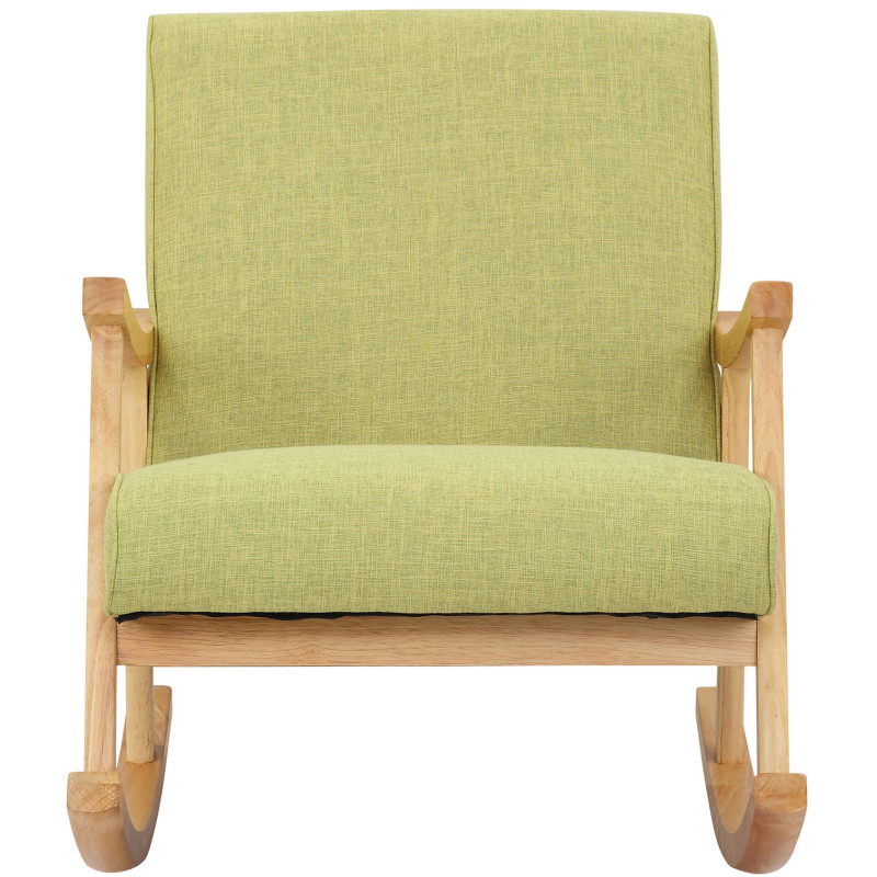 Fauteuil à bascule Morelia en tissu naturel vert clair
