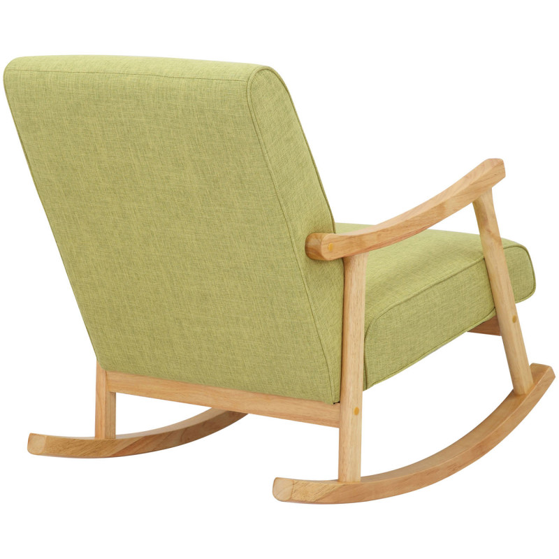 Fauteuil à bascule Morelia en tissu naturel vert clair