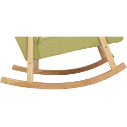 Fauteuil à bascule Morelia en tissu naturel vert clair