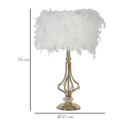 LAMPE DE TABLE TARTY BLANC CM Ø 25X54